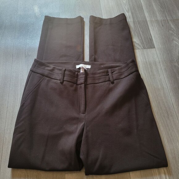 Chicos Womens Regular Fit Brown Trousers Size 1 M Elastic Waist Work Pants - Picture 3 of 3